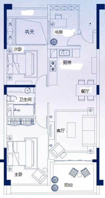 嘉鹏香醍25度  3室2厅1卫   230.00万客厅