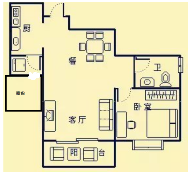 迎宾花园  1室1厅1卫   145.00万客厅