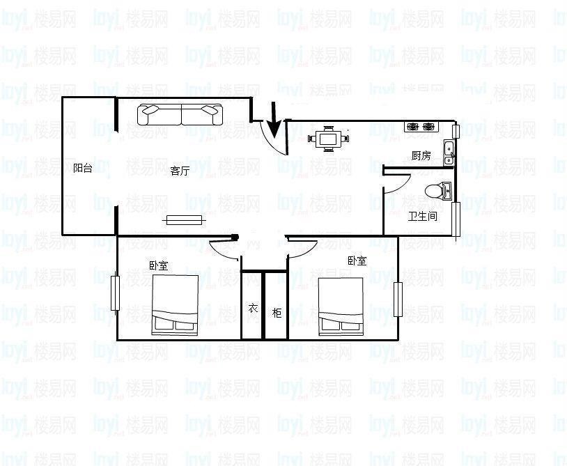 芙蓉花园  2室2厅1卫   228.00万客厅