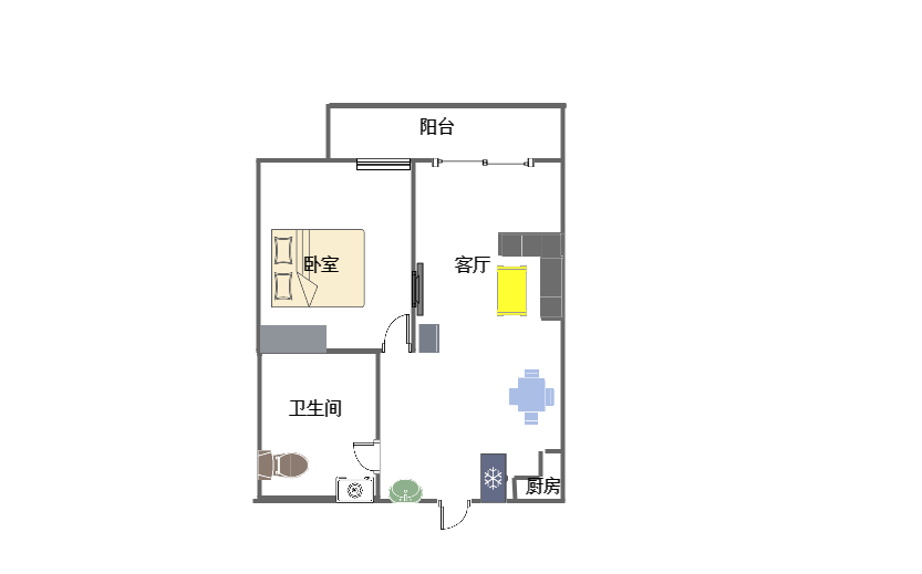 凤凰水城  1室1厅1卫   180.00万客厅