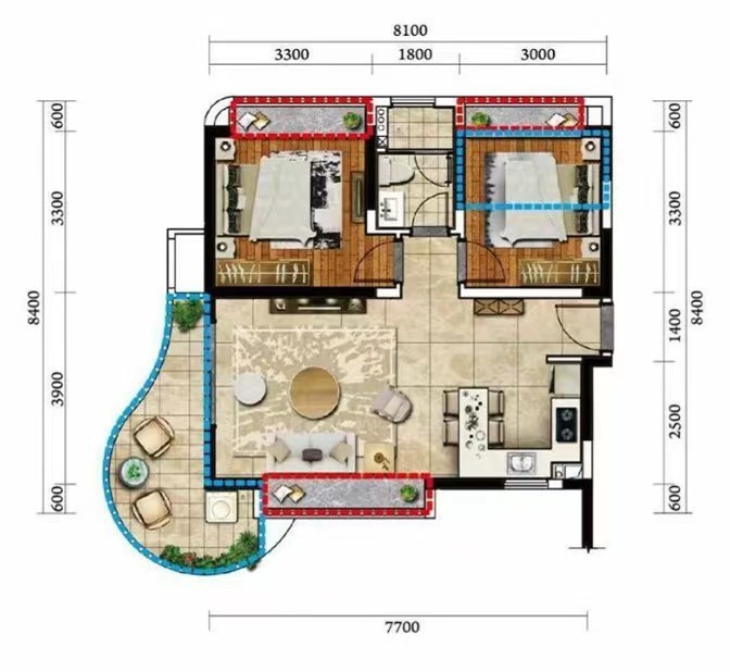 一山湖(一期)  2室2厅1卫    245.0万客厅