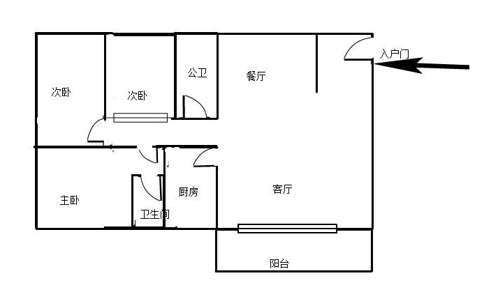 阳光名邸  3室2厅1卫   300.00万客厅