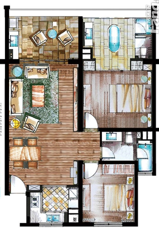 半山半岛五期蓝色果岭  2室2厅2卫   530.00万客厅