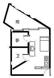 兰海花园二期  1室1厅1卫   230.00万客厅