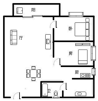 芙蓉锦园  2室2厅1卫   245.00万客厅