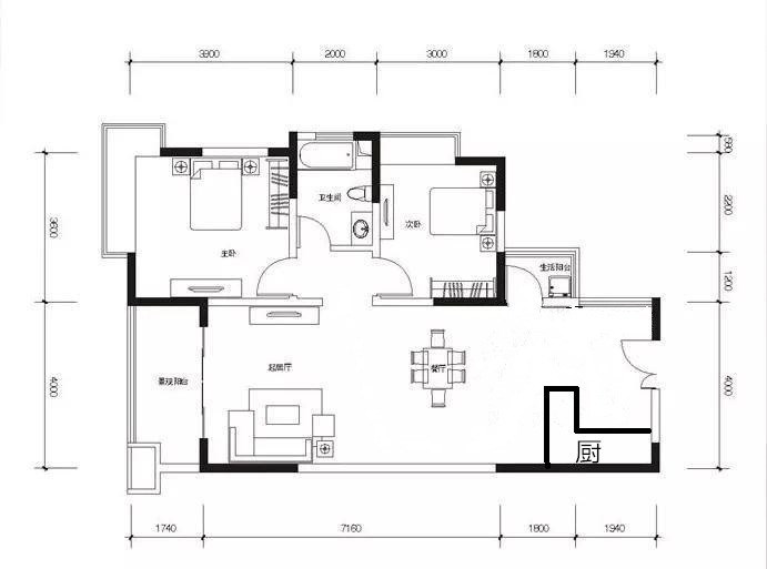 鲁能三亚湾  2室2厅1卫   3500.00元/月室内图