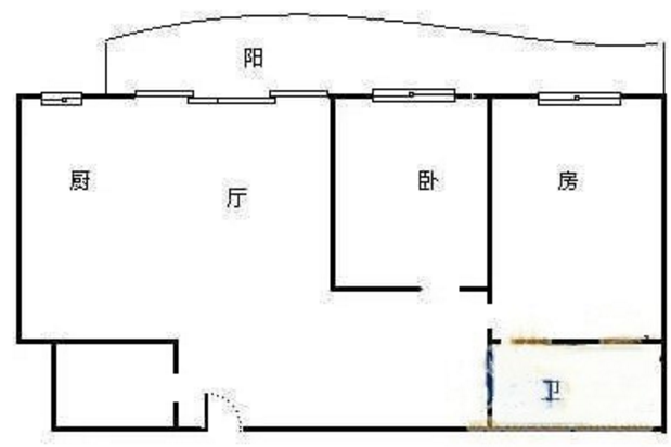 碧海蓝天  2室1厅2卫   372.00万客厅