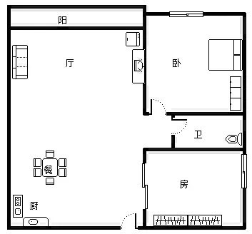 凤凰水城  2室1厅1卫   205.00万客厅
