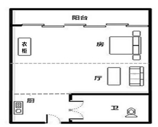 金凤凰海景公寓  1室1厅1卫   158.00万客厅