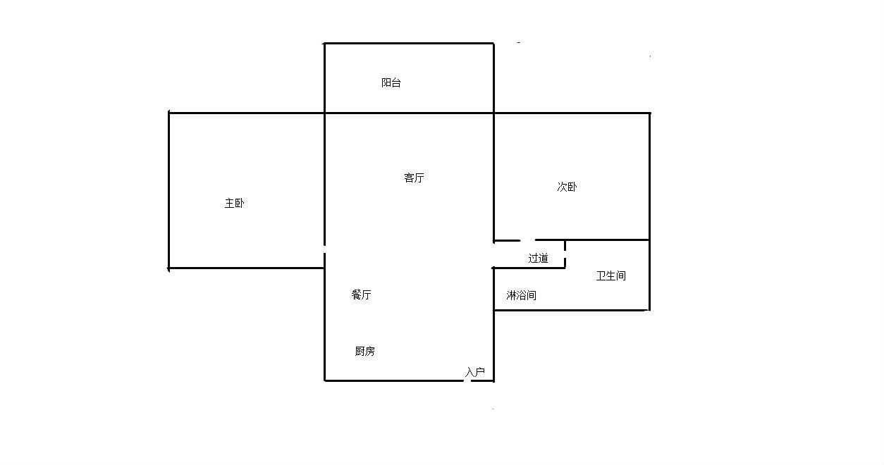 汇丰国际公寓  2室1厅1卫   3300.00元/月