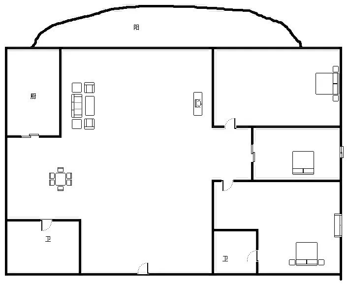 碧海蓝天  2室2厅2卫   7500.00元/月室内图