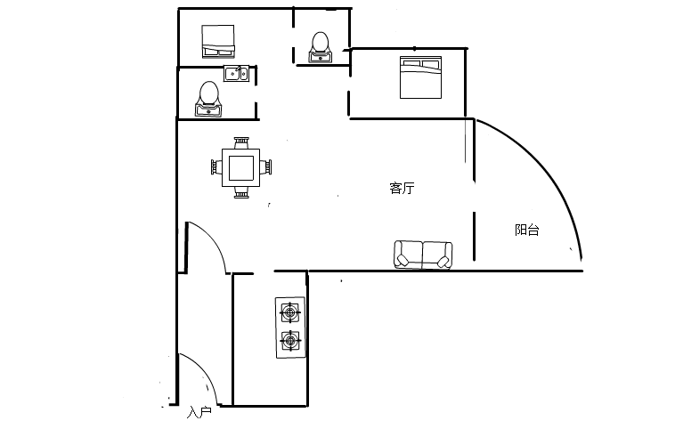 海韵假日休闲公寓  2室2厅2卫   280.00万客厅