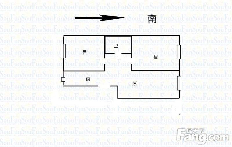 和兴家园  2室1厅1卫   193.00万客厅