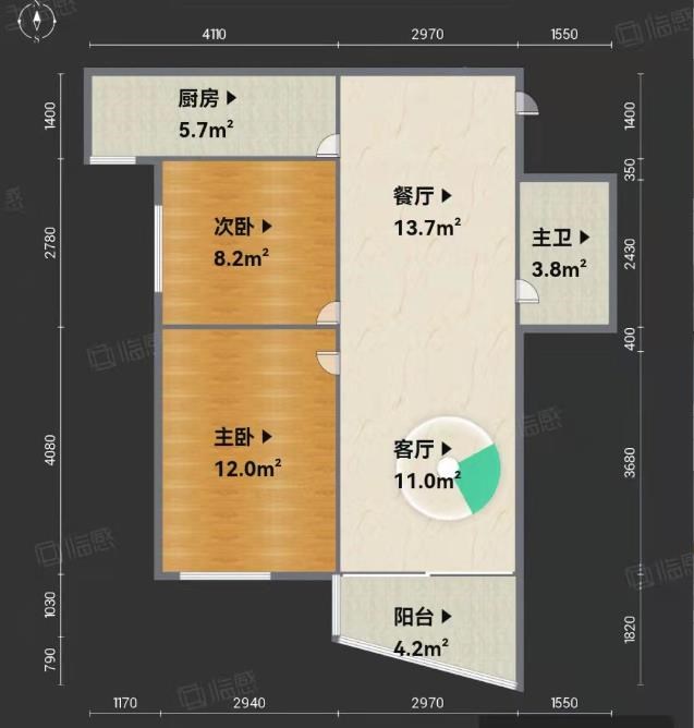 芙蓉锦园  2室2厅1卫   165.00万客厅