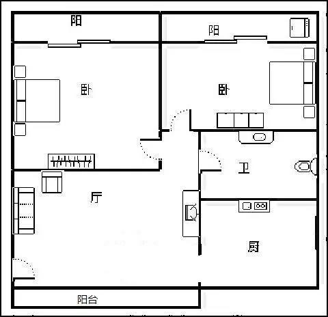 凤凰水城南岸 2室2厅1卫 3100.0元/月 凤凰水城南岸 2室2厅1卫 3100.0元/月室内图