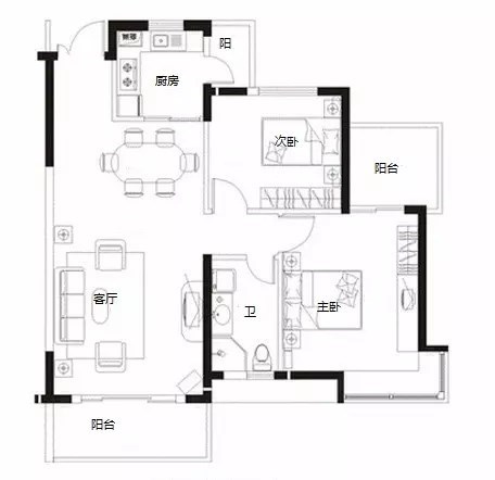 天泽湖畔  2室2厅1卫   3000.00元/月室内图