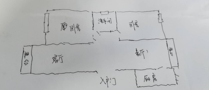 瑞海花园  2室2厅1卫   195.00万客厅