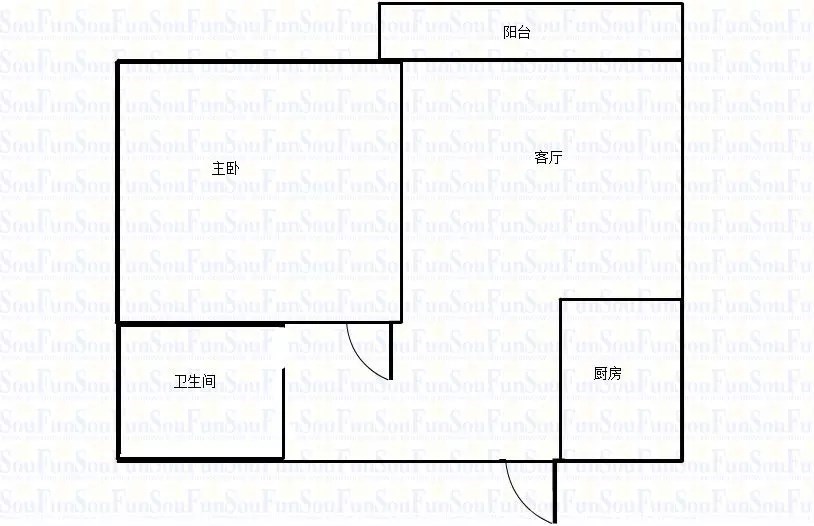 海韵假日休闲公寓  1室1厅1卫   130.00万客厅