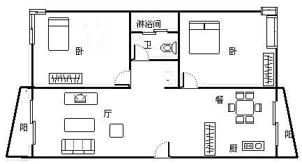 南枫悦海  2室1厅1卫    3300.0元/月室内图