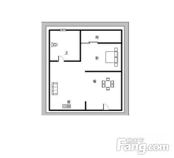 凤凰水城南岸  1室1厅1卫    2200.0元/月室内图