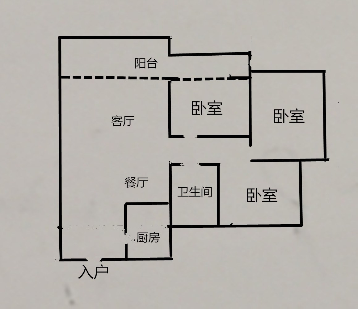 中铁子悦薹  3室2厅1卫   4500.00元/月室内图