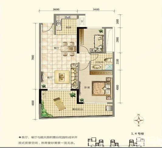 海润桃花岛  2室2厅1卫   230.00万客厅