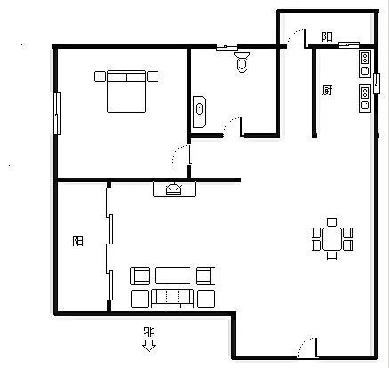 鸿洲佳园  1室1厅1卫   130.00万客厅