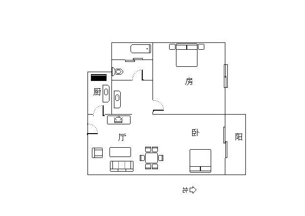 凤凰水城左岸  1室1厅1卫   160.00万客厅