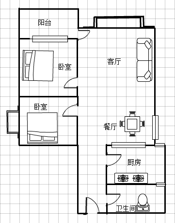 金凤凰山庄  2室2厅1卫   200.00万客厅