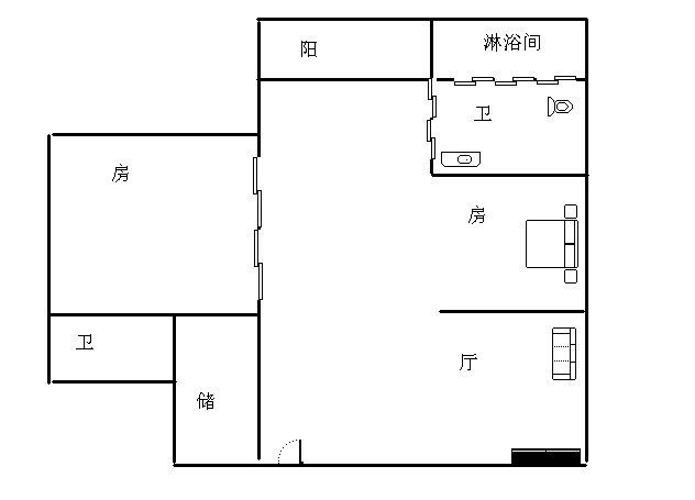 凤凰水城南岸  2室1厅1卫   150.00万客厅