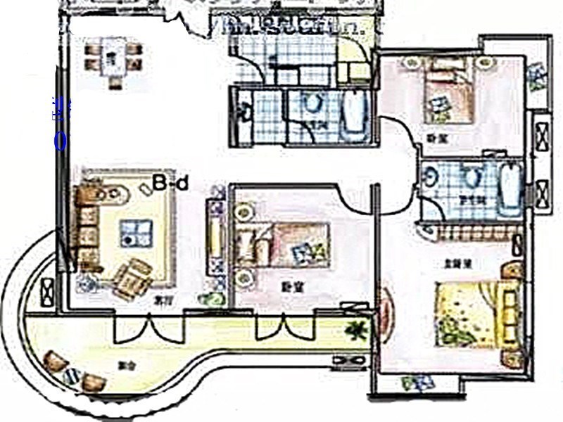 蓝海豪苑  3室2厅2卫   500.00万客厅