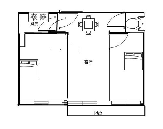 昌达山水天域  2室1厅1卫   350.00万客厅