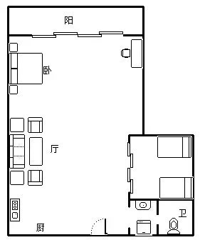 兰海花园三期  1室1厅1卫   230.00万客厅