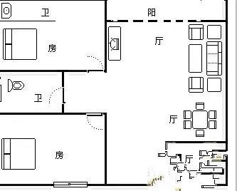 双海湾（半山半岛）二期  2室2厅2卫   380.00万客厅