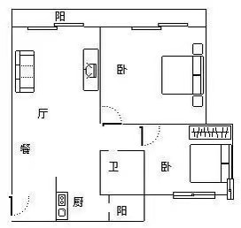 兰海花园三期  2室1厅1卫   470.00万客厅