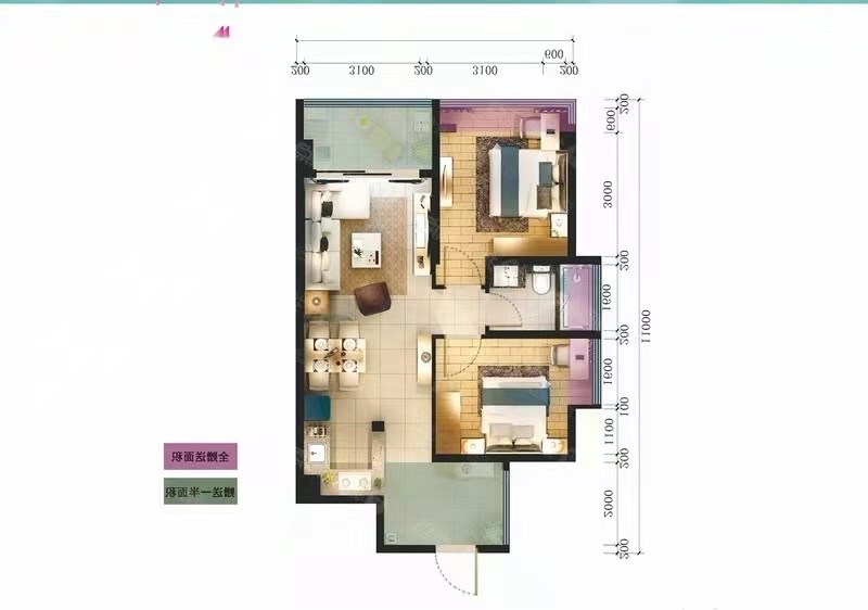 京海成鹿港溪山  2室2厅1卫   255.00万