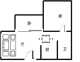 南新悦城  2室2厅1卫   180.00万客厅