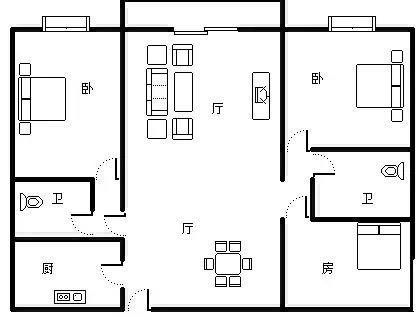 兰海花园三期  3室2厅1卫   7000.00元/月室内图