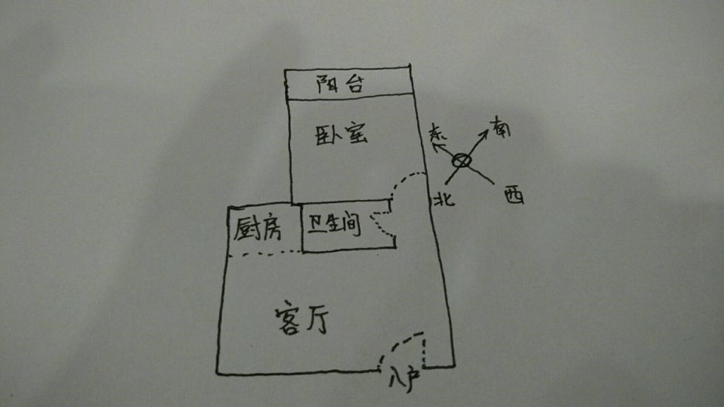 衍宏现代城  1室1厅1卫   130.00万客厅