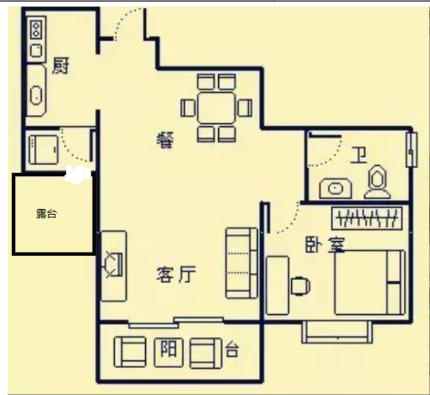 迎宾花园  1室1厅1卫   145.00万客厅