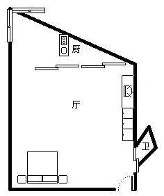 碧海蓝天  1室1厅1卫   2200.00元/月室内图