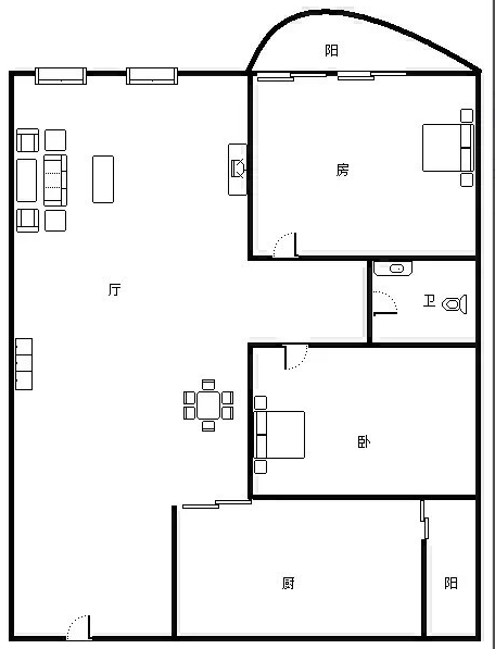 公园88号  2室2厅2卫   338.00万客厅