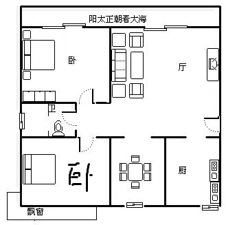 海岸名都  3室2厅1卫   460.00万客厅