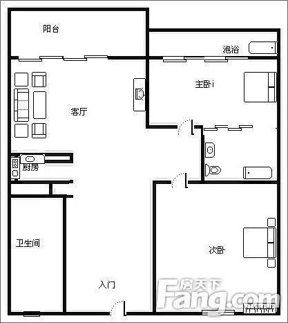 阳光棕榈泉国际公寓  2室2厅2卫   300.00万客厅