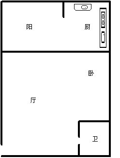 太阳岛公寓  2室1厅1卫   75.00万客厅