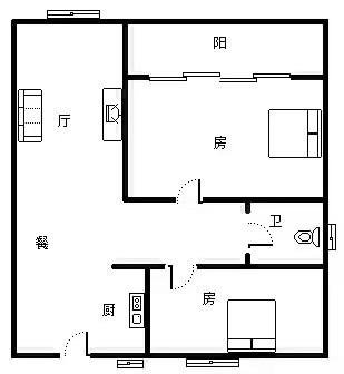 海岸一线  2室2厅1卫   180.00万客厅