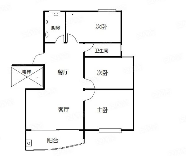 军悦小区  3室2厅1卫   180.00万客厅