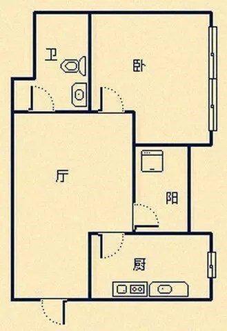 兰海滨河城市花园一区  1室1厅1卫   135.00万客厅