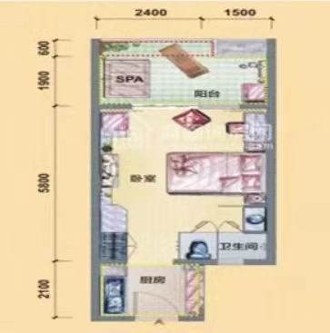 和泓假日阳光  1室1厅1卫   80.00万