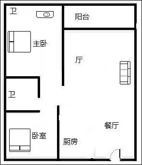 凤凰水城南岸  2室2厅1卫   3500.00元/月室内图